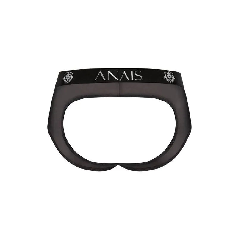 Slip bikini noir Anais Eros homme, tulle transparent, fesses ouvertes, élastique, sexy et confortable.