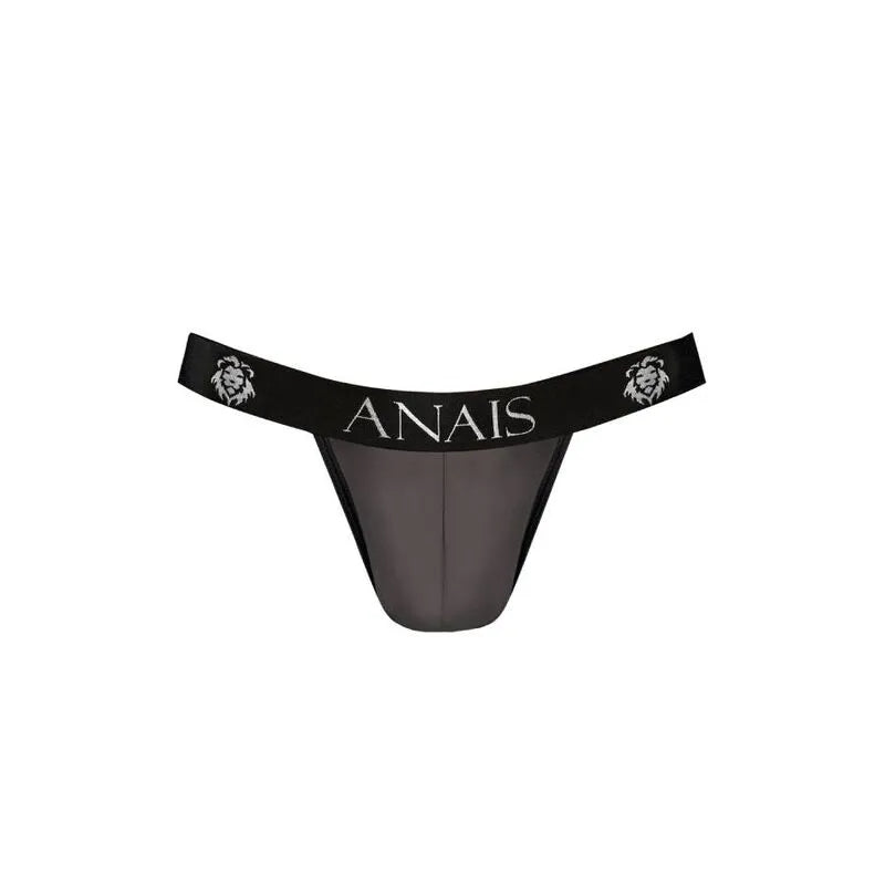 Jockstrap noir Éros Anais, tulle transparent, taille élastique avec logo, coupe audacieuse, design élégant.