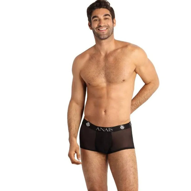 Boxer homme noir sportif Anais Apparel, jambes longues, ajustement parfait, tissu respirant et doux, finition soignée.