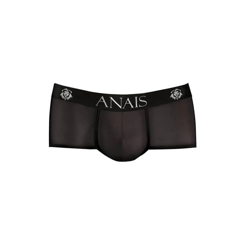 Slip sportif noir Anais Men en microfibre douce, coupe ajustée, taille élastique avec logo, jambes courtes.