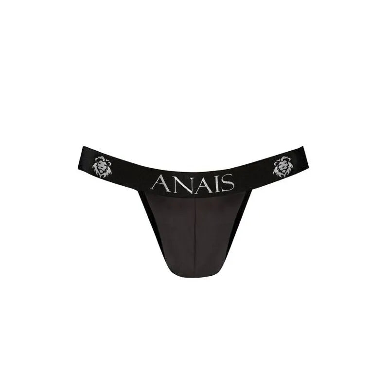 Jock strap noir Anais Men en microfibre douce, coupe audacieuse, ceinture logo, design masculin moderne.