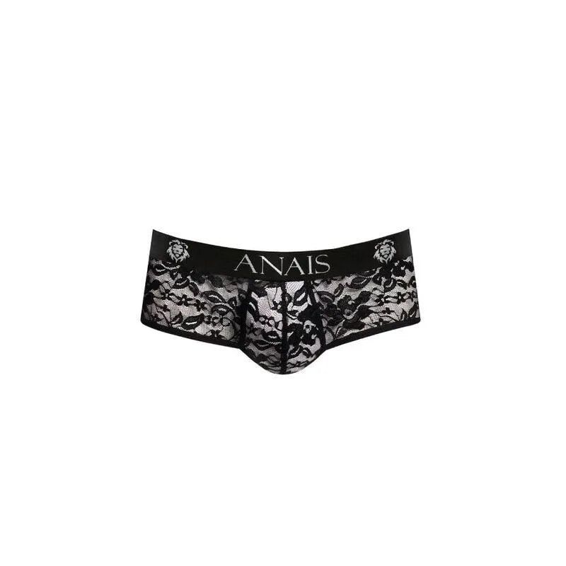 Bikini jock noir en dentelle florale, coupe audacieuse, révélant les fesses masculines, Anais Men Romance.