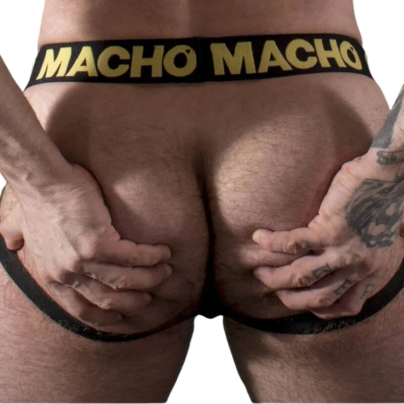 jockstrap simili cuir jaune fétish homme masculinité élastique confort soutien coque avant maintien entretien facile audacieux