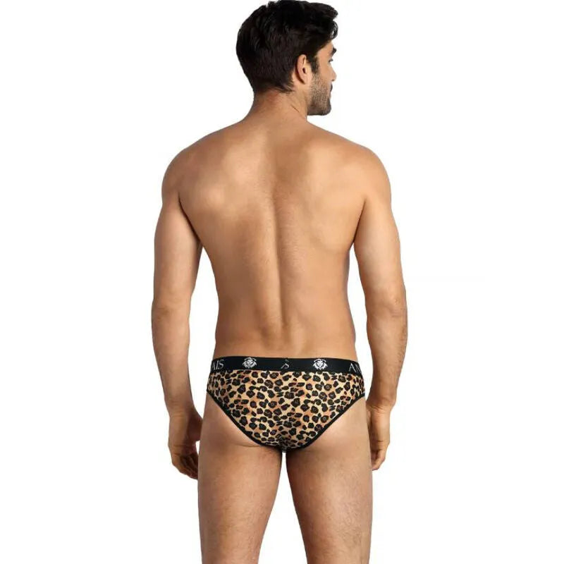 Slip homme imprimé animal, microfibre douce, bande élastique noire à la taille, confort optimal, Anais Apparel.