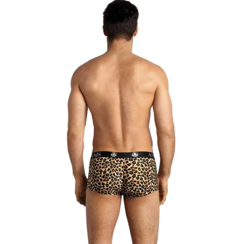 Boxer homme imprimé animal, taille élastique noire, coupe ajustée, microfibre douce, Anais Apparel.