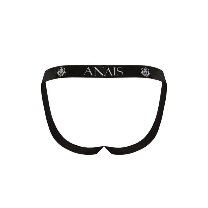 Jock strap ANAIS MEN noir, élastique imprimé animal, microfibre douce, style sexy et confortable pour homme.