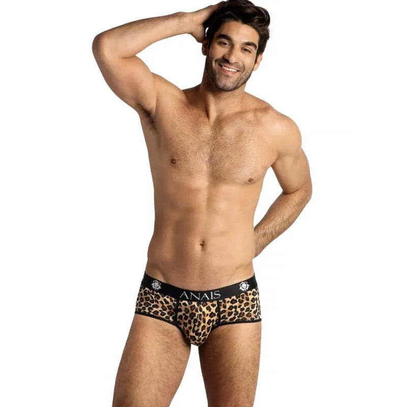 culotte homme microfibre imprimé animal sexy taille élastique maintien confort coupe ajustée douceur extensible respirante polyamide elasthanne design européen séduction