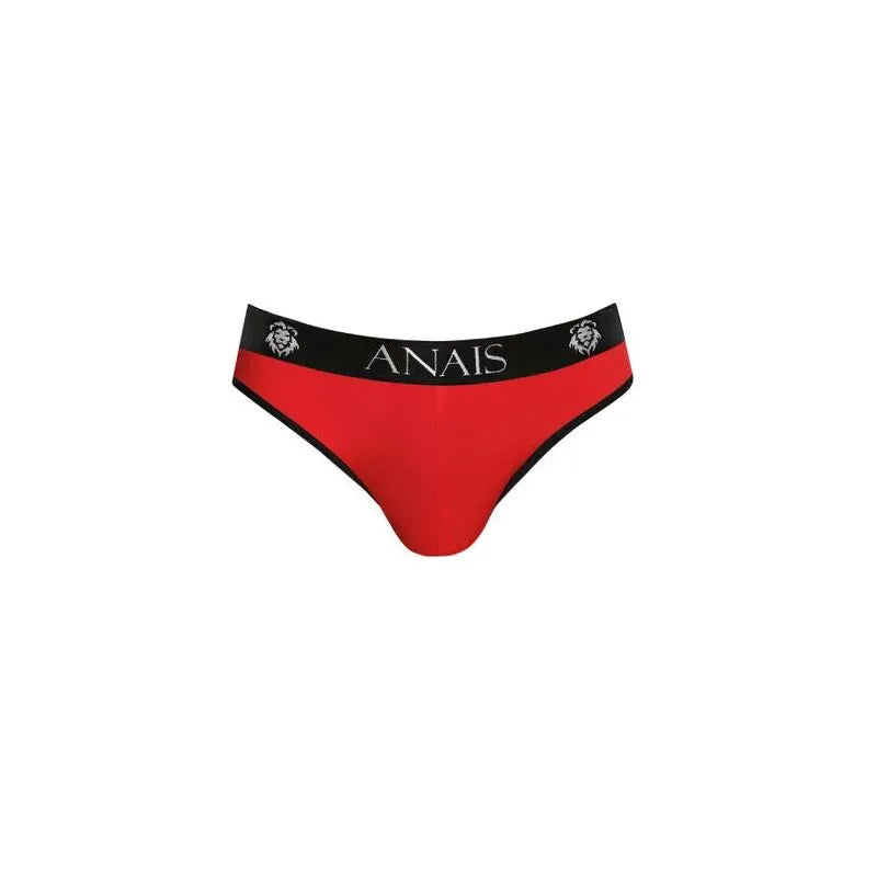 Slip homme rouge Anais Men, bordure noire, bande élastique confortable, microfibre douce, design sexy et élégant.