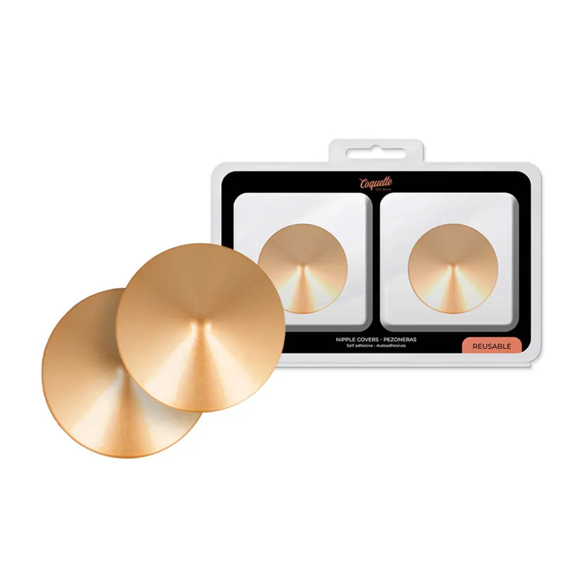 cachetetons réutilisables cercle doré métal luxe séduisant élégant raffiné confortable adhésif durable glamour soirée sensuel coquette chic désir