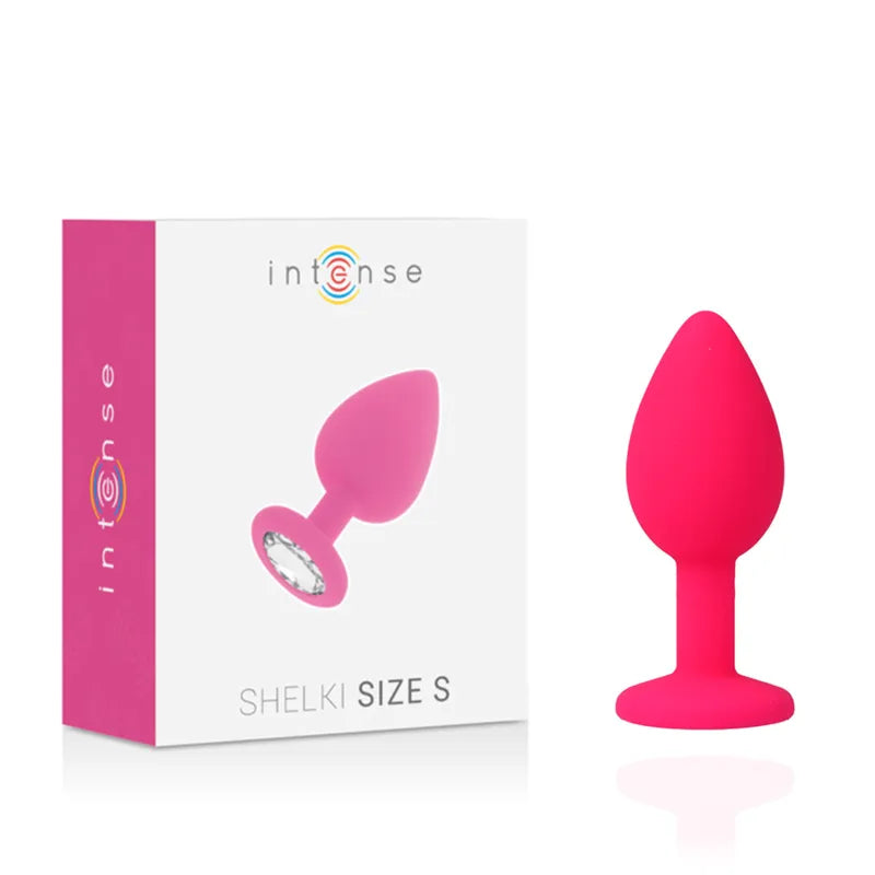 Plug anal silicone fuchsia conique base diamant jouet intime luxe stimulation anale discrétion couple