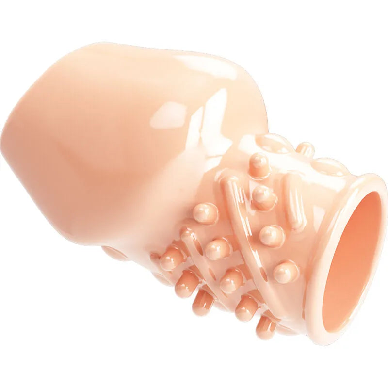 manchon pénien renforçant retard éjaculation caoutchouc thermoplastique extensible couleur chair étanche douceur soyeuse confort prolongation endurance intime transportable compact adaptable