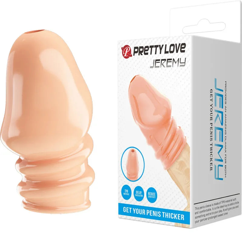 manchon pénien thermoplastique extensible soyeux étanche retard éjaculation contrôle stimulation sensibilité puissance naturelle endurance confortable adaptable taille unique couleur chair