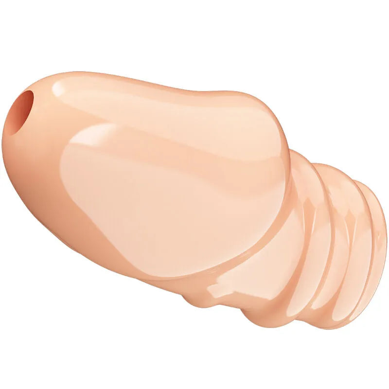 manchon pénien thermoplastique extensible soyeux étanche retard éjaculation contrôle stimulation sensibilité puissance naturelle endurance confortable adaptable taille unique couleur chair