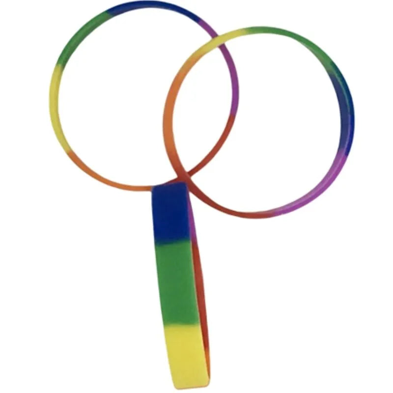 bracelet silicone élastique multicolore drapeau LGBT fierté confortable durable ajustable taille unique universel résistant lavable tendance