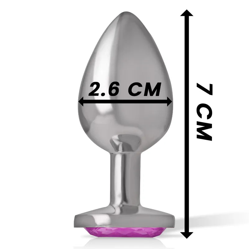 Plug anal métal aluminium cœur rose taille S bijou diamant design glamour plaisir intense
