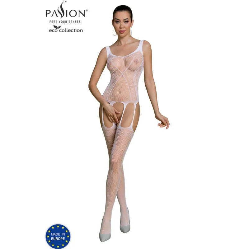 body sexy écologique recyclé nylon blanc forme féminine hypoallergénique confortable sculptant ajustement universel ECONYL ROICA certifié GRS durable