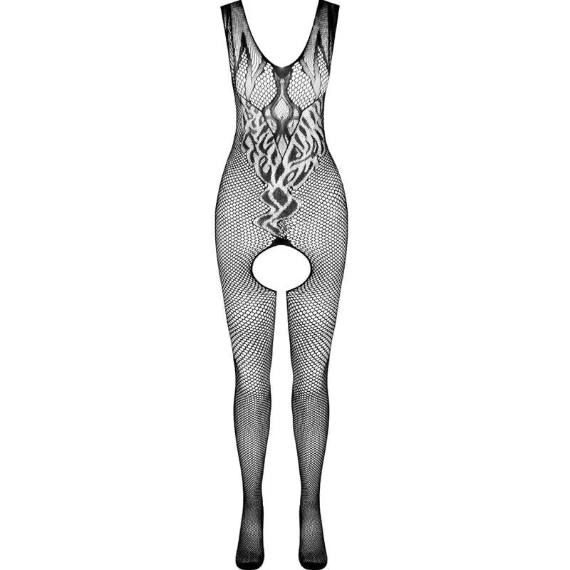 PASSION BS098 Bodystocking Noir Sexy Résille Dentelle Imprimé Haute Qualité