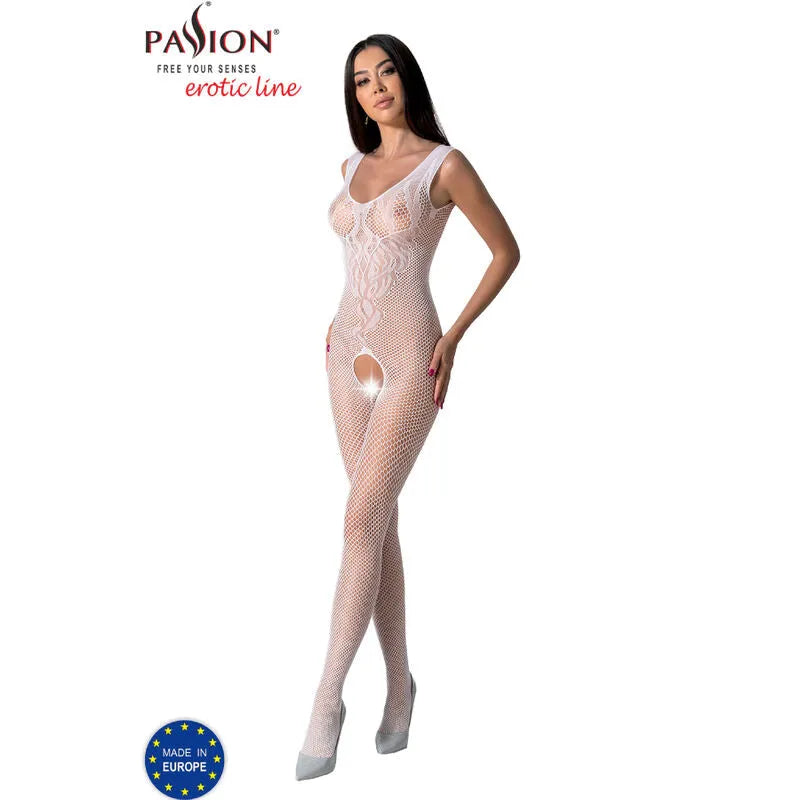 PASSION bodystocking résille sexy imprimé polyamide noir rouge blanc