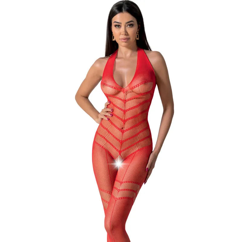 bodystocking résille sexy imprimé dentelle polyamide élastique taille unique adaptable silhouette couture transparent sensuel glamour séduction noir rouge blanc PASSION