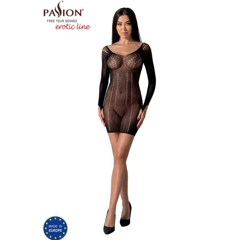 PASSION BS101 bodystocking sexy résille dentelle noir rouge blanc taille unique