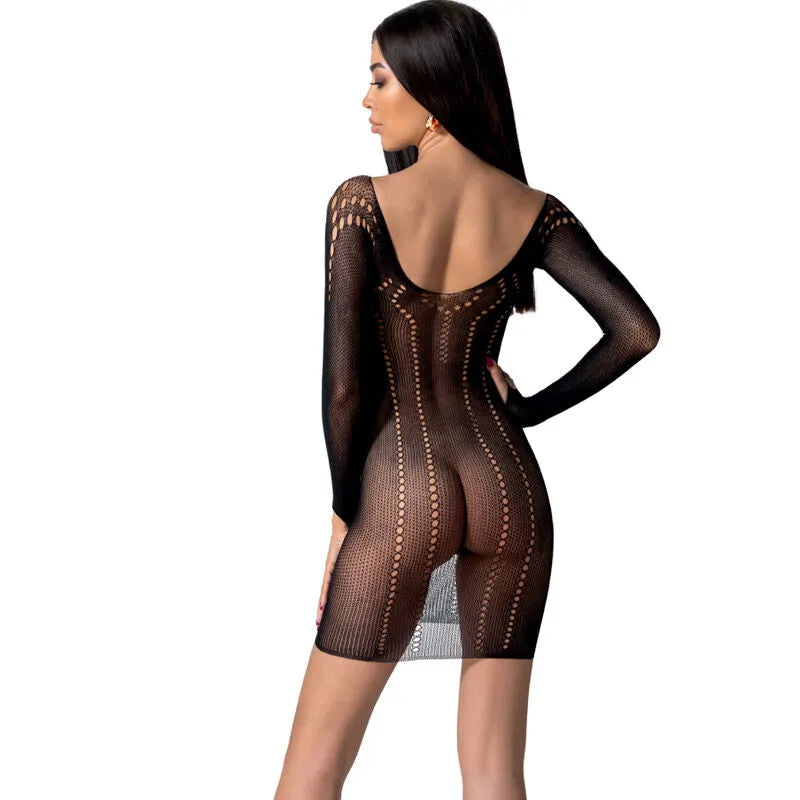 PASSION BS101 bodystocking sexy résille dentelle noir rouge blanc taille unique