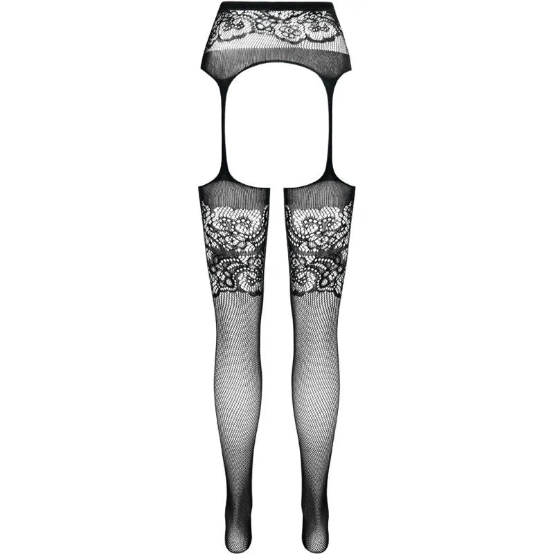 Bas jarretière noirs élégants avec dentelle, taille unique, sublimant la silhouette, confort et sensualité garantis.