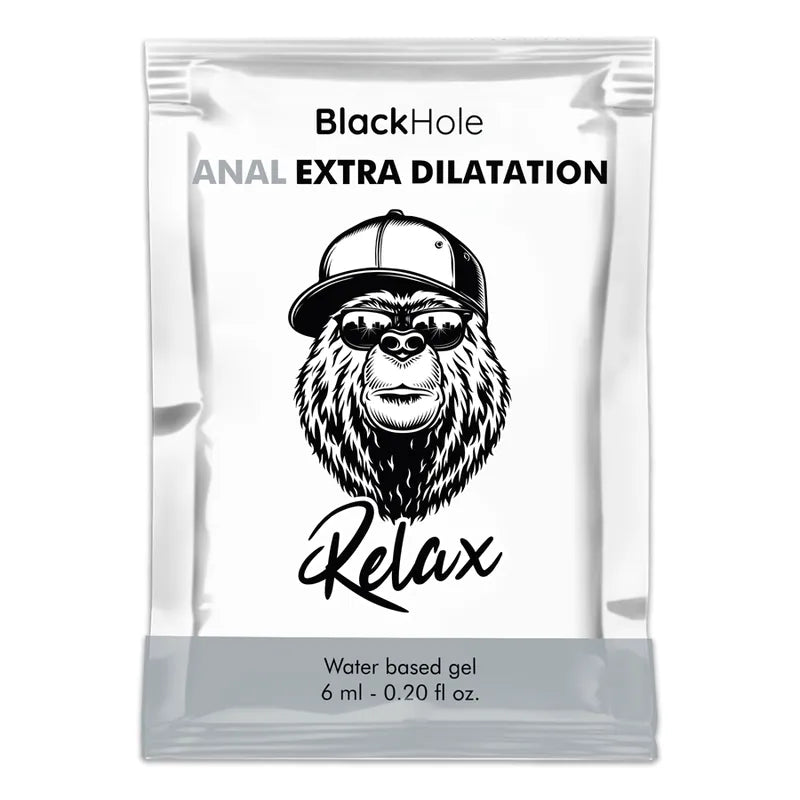 Gel dilatation anal à base d'eau Black Hole Extra Relaxation 6ml dose unique lubrifiant intime silicone compatible usage anal