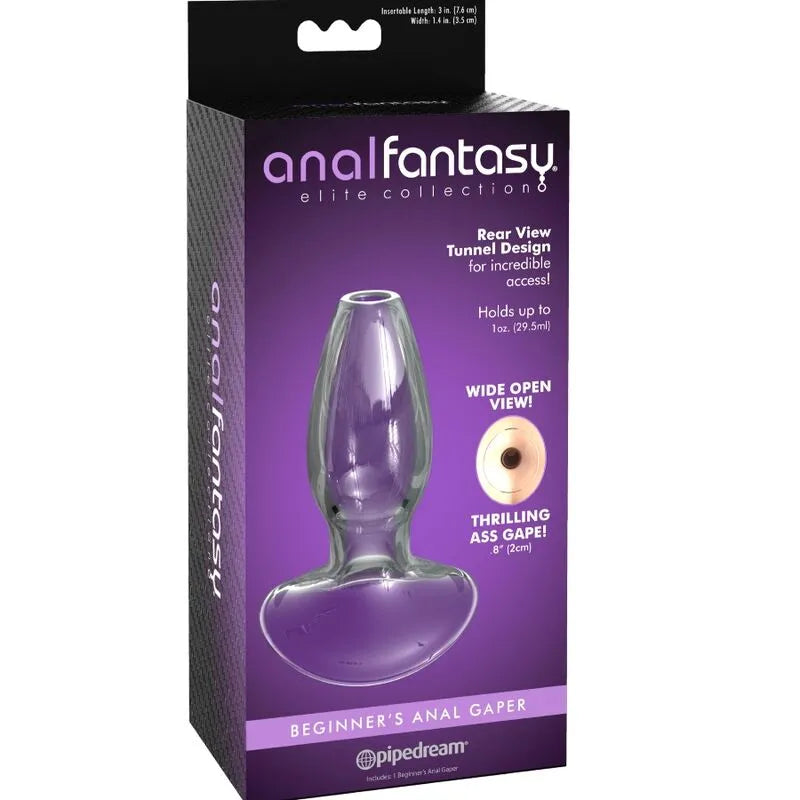 Dilatateur anal en verre lisse transparent, conique, base large, hygiénique, idéal pour débutants et stimulation prostatique.
