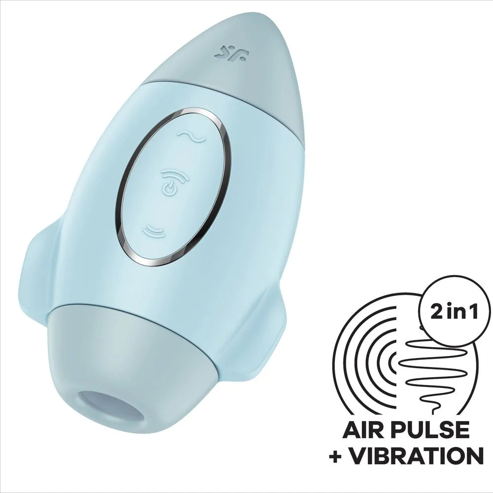 Satisfyer Mission Control bleu petit vibromasseur double impulsion stimulation clitoridienne plaisir personnel silicone médical grade bien-être intime orgasmes intenses