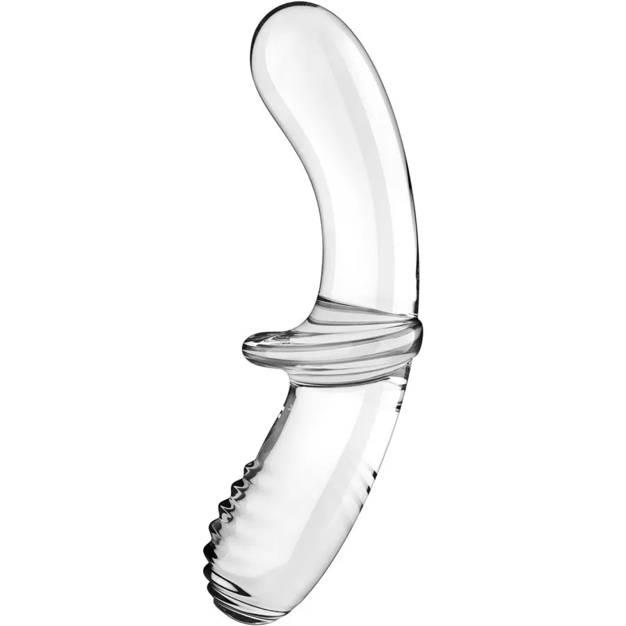 Gode double cristal transparent Satisfyer stimulation anal intime plaisir polyvalent verre borosilicate hygiénique sécuritaire couple sextoy