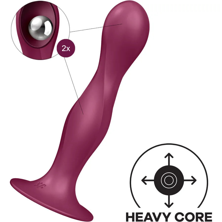 Gode anal Double Ball-R Satisfyer en silicone violet, deux boules lourdes, ventouse sécuritaire, design ergonomique.