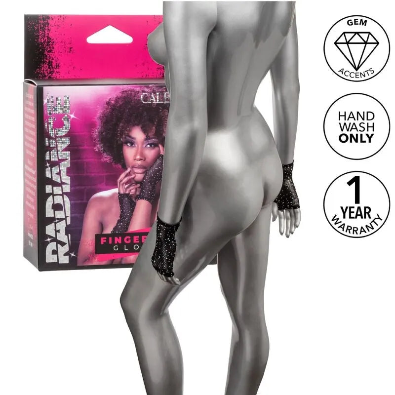 gants sans doigts glamour strass scintillants nylon élasthanne mesh respirant taille unique extensible confort élégant soirée chic polyvalent luxueux