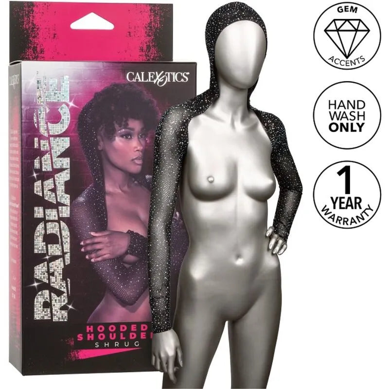 Boléro capuche Radiance strass maille respirante glamour luxueux extensible sensuel raffiné scintillant soirée mariage élégant taille unique