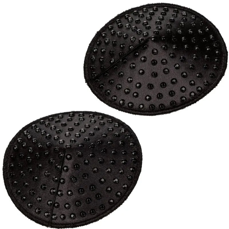 Protège-tétons ronds scintillants CALEXOTICS Radiance, réutilisables, adhésifs, glamour, parfaits pour festivals.
