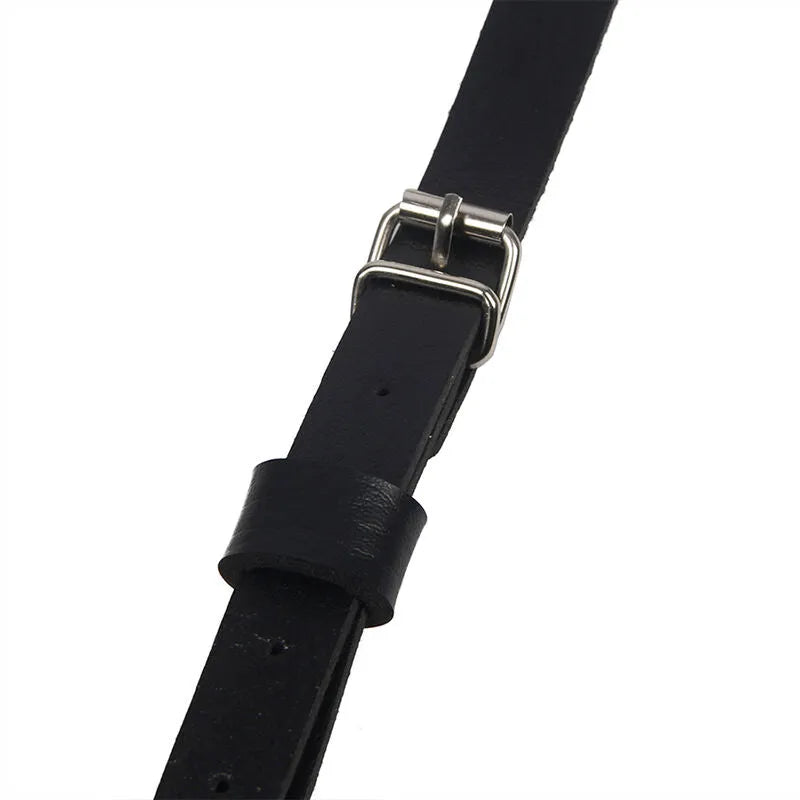 Harnais poitrine en cuir noir Subblime, boucle sophistiquée, design élégant et ajustable, accessoire glamour et sensuel.