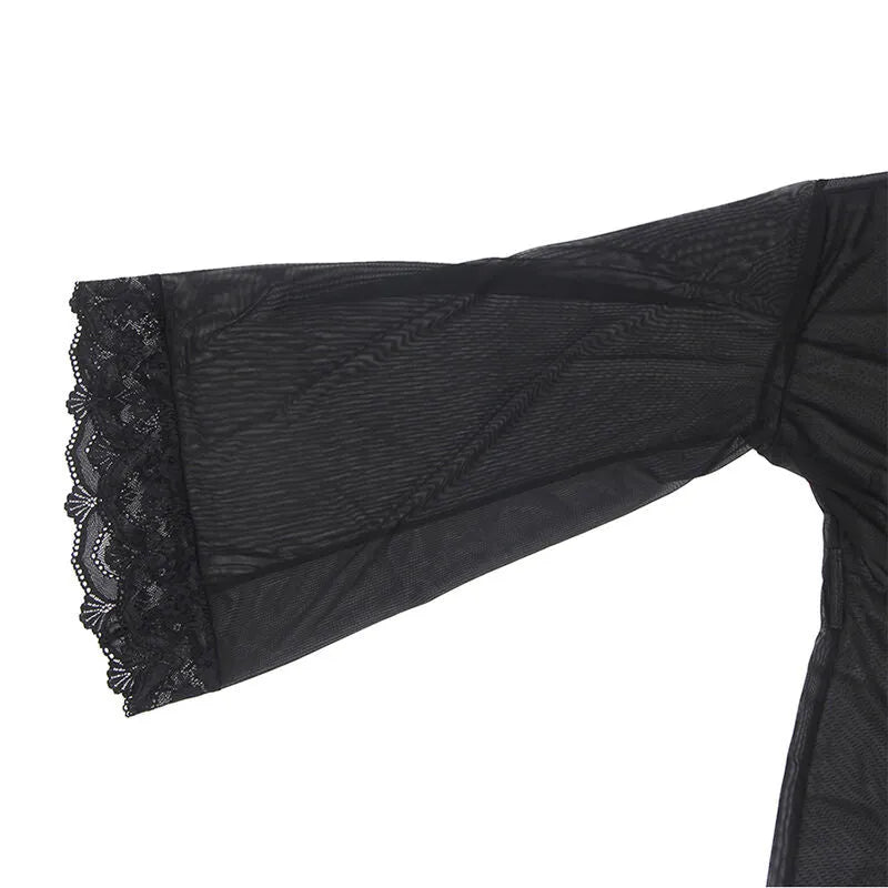 robe tulle transparent dentelle noire lingerie sexy femme confort qualité extensible sensuelle marque Subblime taille S L string inclus