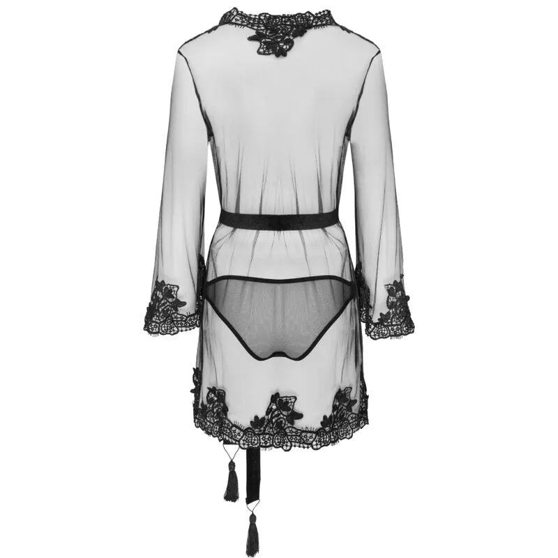 Peignoir sensuel noir Livco Corsetti polyamide élasthanne soirée romantique