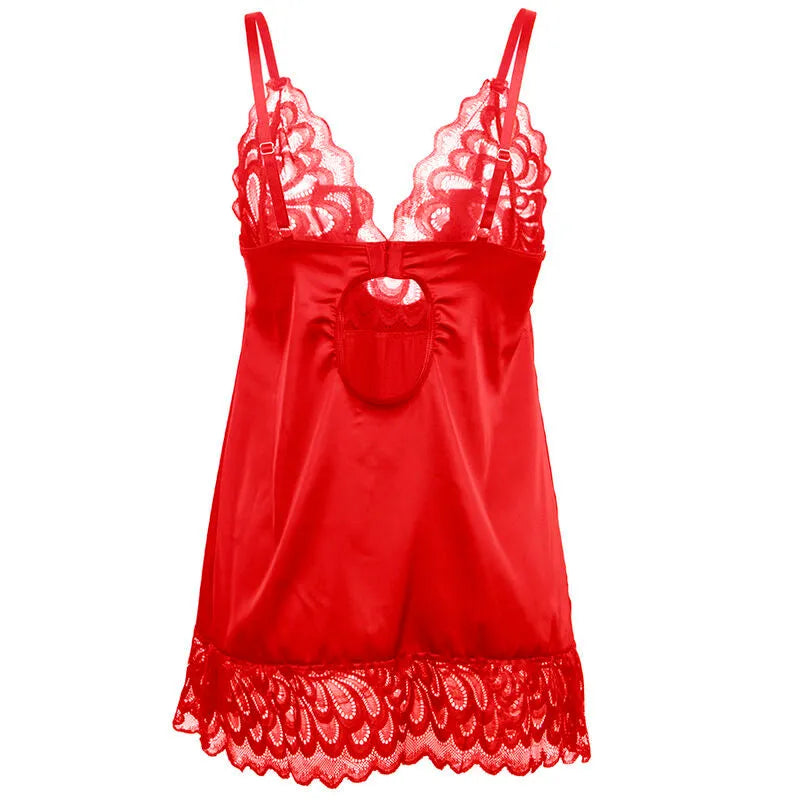 nuisette florale dentelle rouge Subblime élégante sexy confortable ajustable délicate décolleté plongeant coupe flatteuse extensible douce polyester élasthanne