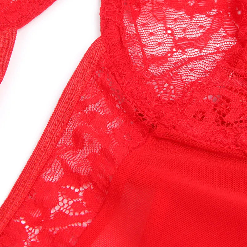 Teddy Sexy Slim Lace Garter Rouge Dentelle Élégante Jarretière Subblime
