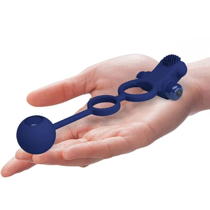 vibrant manchon pénien silicone bleu stimulation clitoridienne étanche 10 vibrations