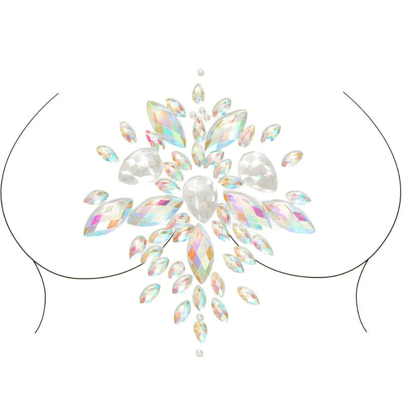 bijoux corps adhésifs irisés strass scintillants réutilisables doux peau confortable hypoallergénique festivals fêtes été soirée glamour