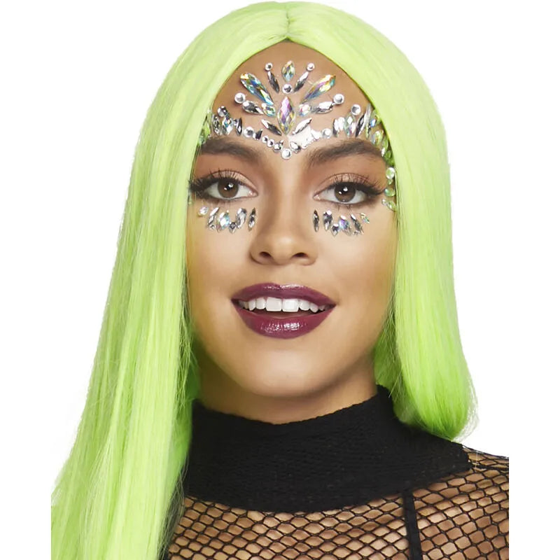 bijou adhésif visage strass irisé festival confortable polyvalent réutilisable hypoallergénique léger peau sensible brillant scintillant glamour original tendance