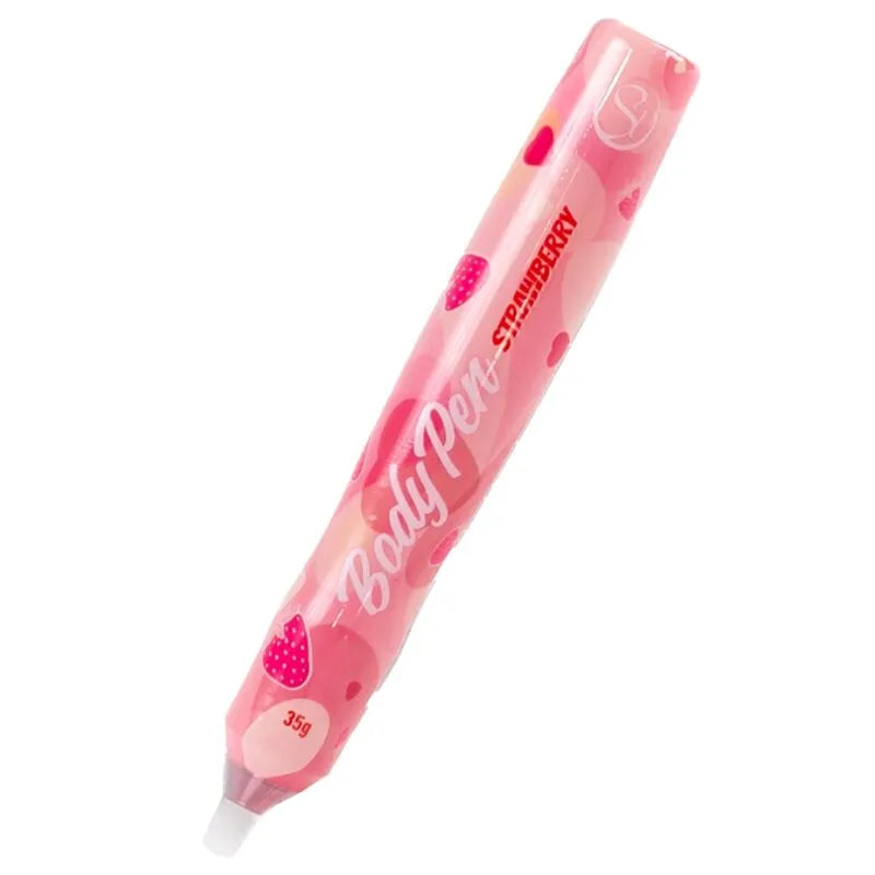 Stylo corps Secret Play fraise design ludique arôme fraise 35g idéal intimité créative