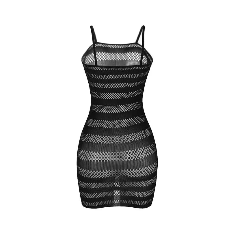 Combinaison résille noire rayée moulante, élégante et sexy, pour moments intimes, taille unique, Subblime.
