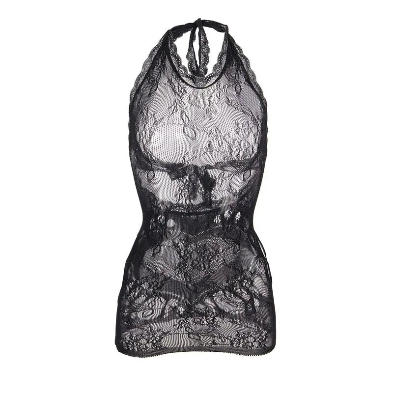 Subblime mini robe résille dos ouvert cœur noir sexy femme soirée