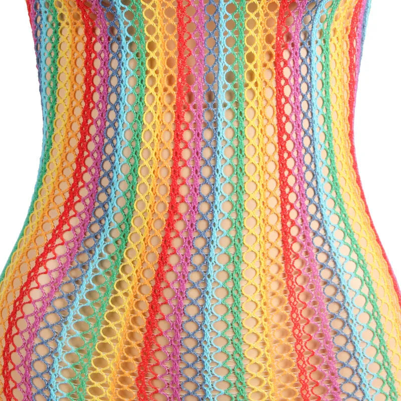 Robe résille arc-en-ciel sexy Subblime haute qualité nylon élasthanne