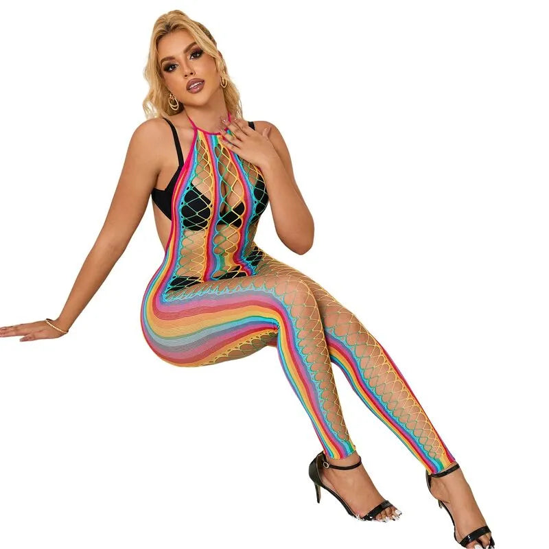 Robe résille licou arc-en-ciel Subblime lingerie sexy confortable haute qualité