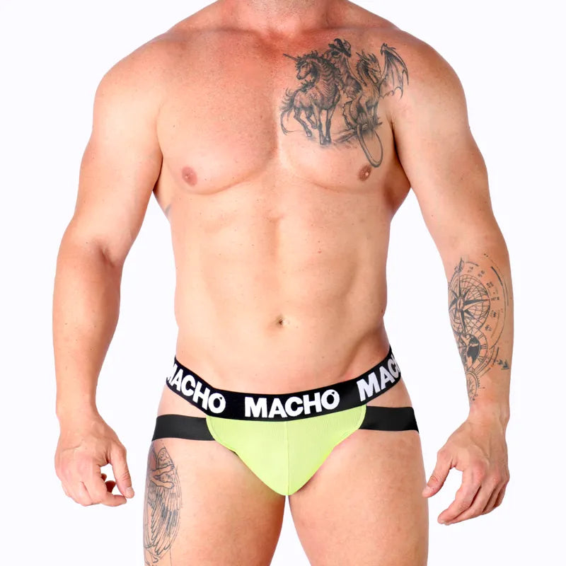 suspensoir soutien anatomique lycra élasthanne haute qualité jaune respirant élastique durable maintien ergonomique ajustable confortable valorisant