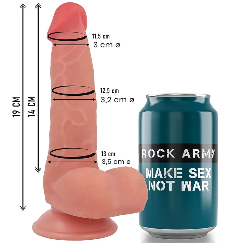 Gode réaliste silicone liquide 19cm, ventouse, texture douce, couleur chair, hypoallergénique, étanche, compatible harnais.