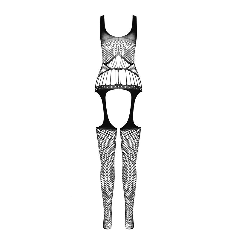 Combinaison noire dentelle élastique PASSION, moulante, transparente, élégante, taille unique, style européen sensuel.